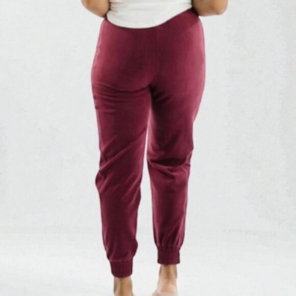 Zyia Active fleece jogger pants burgundy women's size XXL - Picture 2 of 7